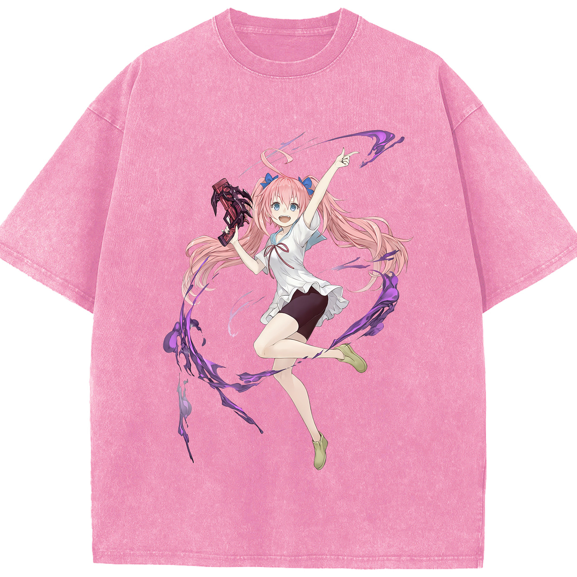 （画像用） 転スラ Regarding Reincarnated to Slime 綿100% ヴィンテージ風 半袖Tシャツ（フロントプリント）